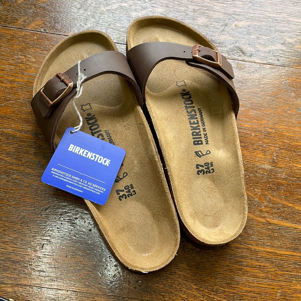Birkenstock Madrid Brown Leather Size 37 New With Tags!